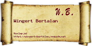 Wingert Bertalan névjegykártya